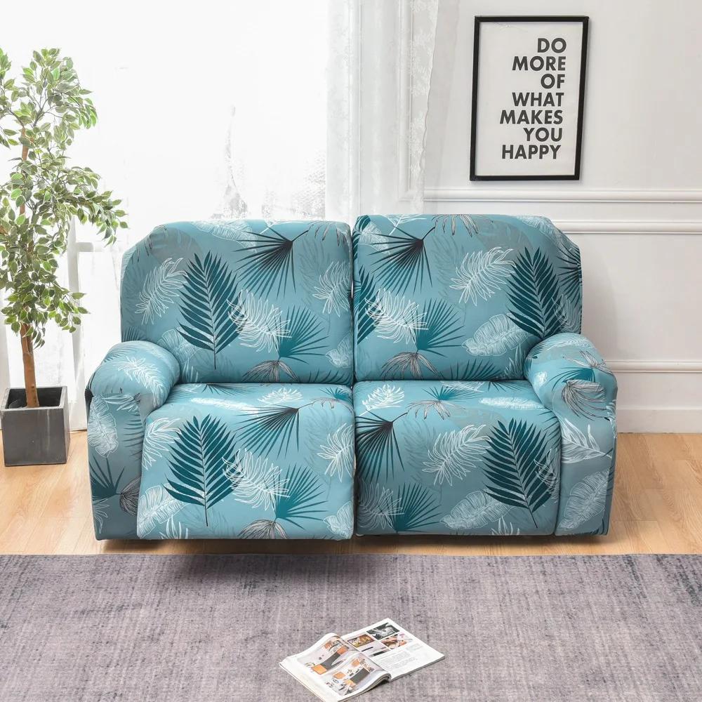 

Nordic Print Recliner Loveseat Sofa Cover 2Seat Armchair Cover Elastic Sofa Protector Cover Lounge Home Living Room