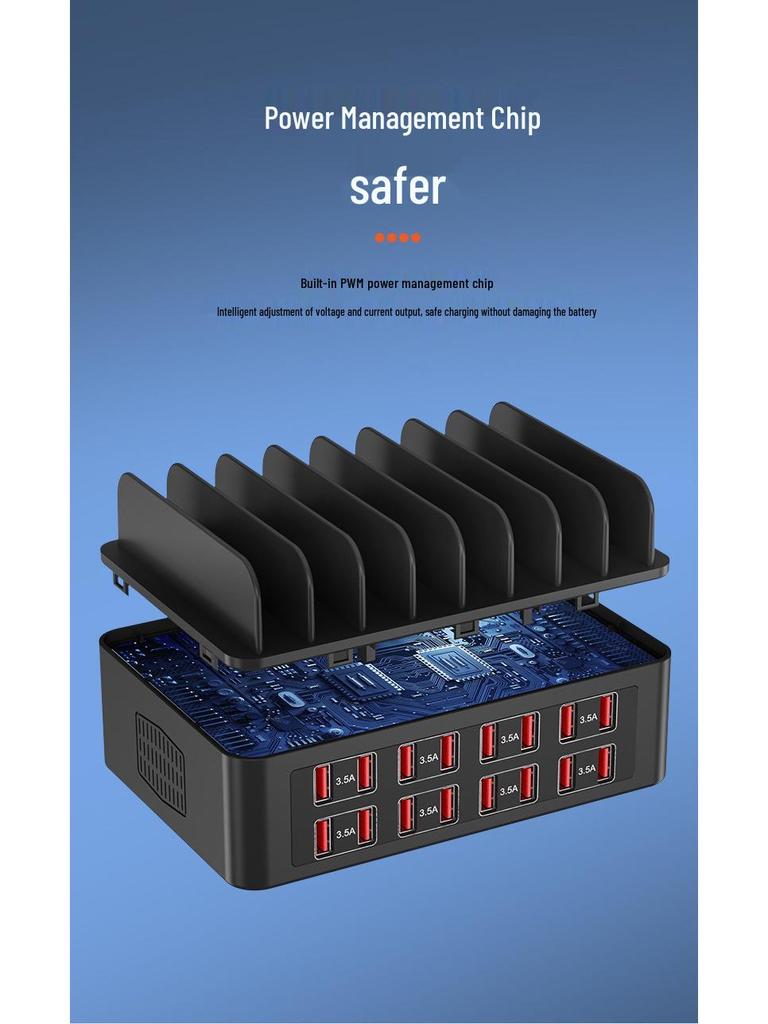 16-Port High Power USB Charging Dock Stand (150W) for Mobile Devices