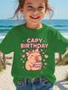 Girls T-Shirt Capybara Kids Clothing Summer Printed Cartoon Short Sleeve Tee Children Basic Loose Round Neck Tops Birthday Gifts