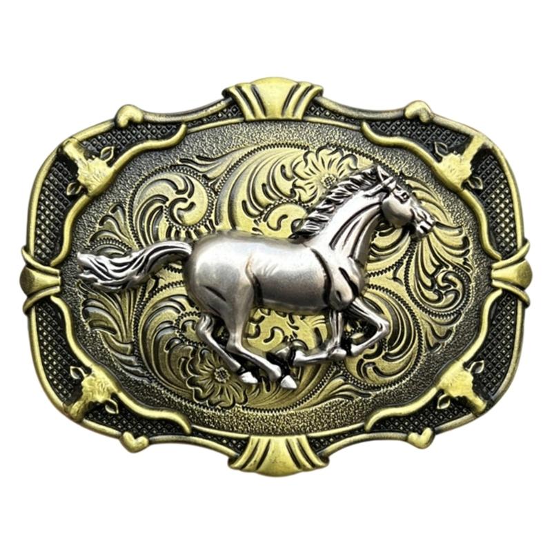 Punk Metal Belt Buckle Retro Horse Belt Buckles Birthday Gifts for Unisex Horse Belt Buckle Replacement Belt Buckle