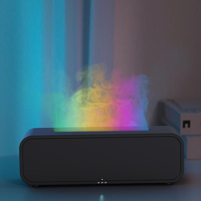 Simulated Flame Diffuser Aromatherapy 7color Light Mute Anhydrous Power Off Protection Fast Humidification Can Add Essential Oil