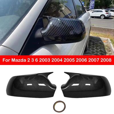 Für Mazda 2 3 6 2003 2004 2005 2006 2007 2008 Rückspiegel Seitenspiegel Abdeckung Flügelkappe Außentür Rückansicht Fall Trim Carbon Fiber