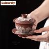 120ML Versilberte Klare Lotus Gaiwan Zen Tee Tureen Haushalt Tee Schale mit Deckel Set Teezubereitungsdeckelschale Trinkgeschirr Ornamente