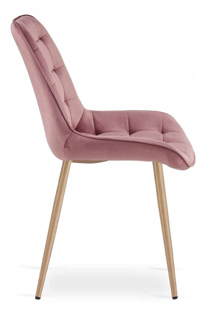 BERA Chair - Dark Pink Velvet / Oak Legs X 3