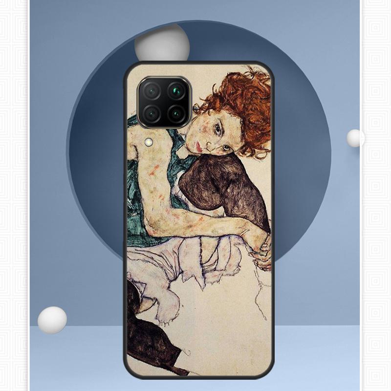 Egon Schiele For Huawei Nova 12i 12s 11i 8i Y91 Y60 Y70 Y72 Y90 Y61 9 10 SE P20 P40 Lite P30 P60 Pro Case