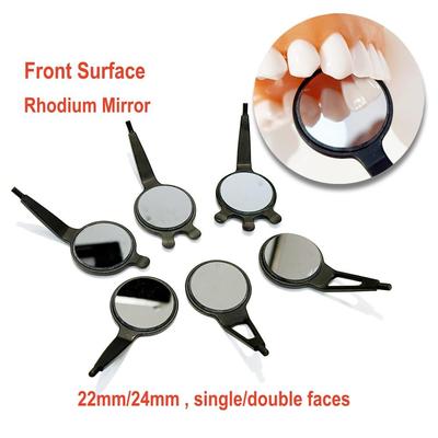 1 pezzo Specchio da Bocca da Superficie Odontoscopio Cura Orale Esame Igiene Vetro Specchio Rodiato Nero 22mm/24mm