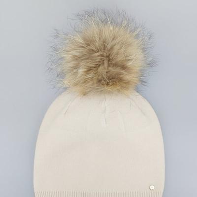 LALA Classic Raccoon Fur Hat - Ivory