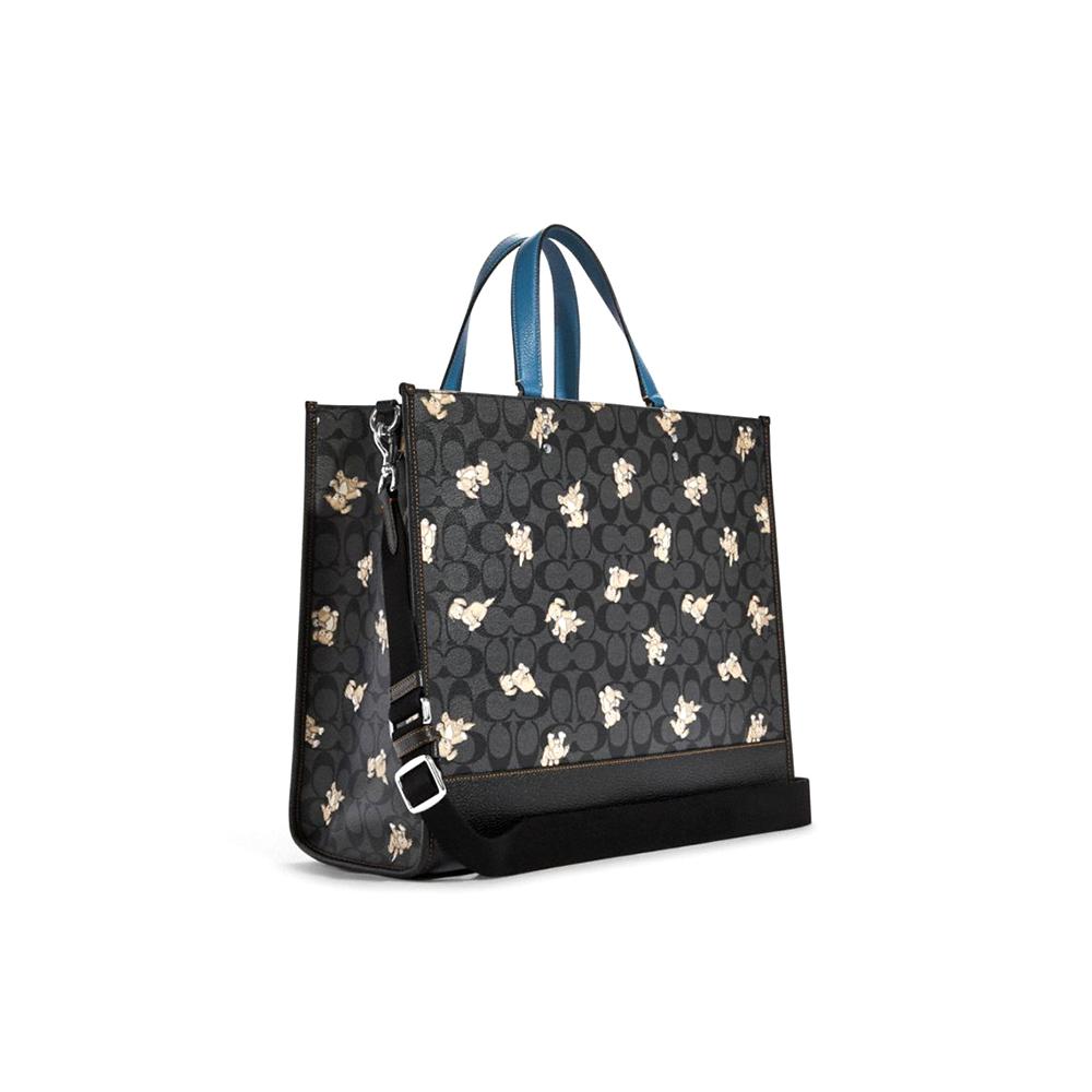 New COACH Dempsey Cow Leather Tote Bag, Shopping Bag, Shoulder Bag, Crossbody Bag, Handbag Regular Women's Monogram Black CC423-SVG0