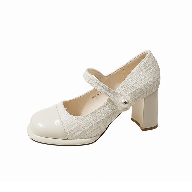 French Evening Wind Mary Jane Shoes Women's Spring and Autumn Xiaoxiangfeng Single Shoes 2025 New with Skirt Temperament High Heels