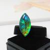 Ausgezeichneter Marquise Ring Größe Mehrfarbiger Doppel-Opal 9,00 Karat Edelstein Verifiziert