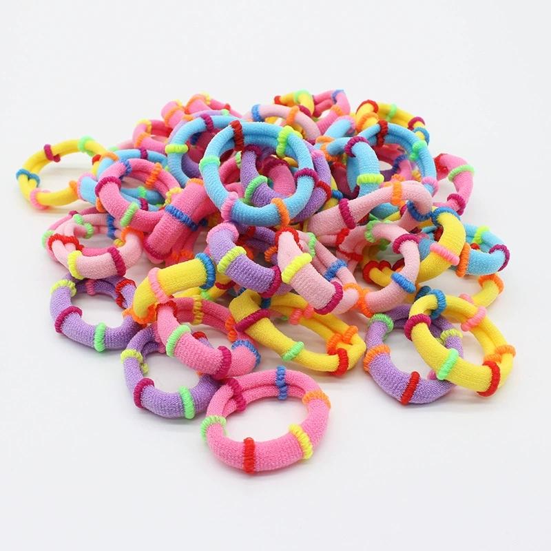 50 seamless candy colored bamboo joint small towel ring hair ring high elastic children's hair tie rubber band hair rope