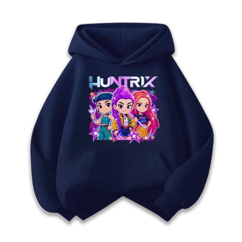 Boys' Hoodie Witch Hunting Group Children's Winter Hooded Pullover Casual Warm Hooded Sweatshirt