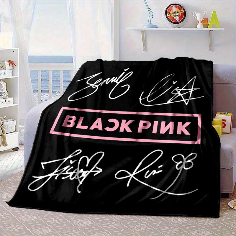 Schwarz und Rosa Mode Decke Flanell Decke für Bett, Sofa, Camping, Wandern, Picknick Zubehör, Geschenk für Familie Fan Geschenke