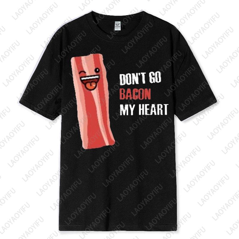 Funny Couple Unisex Adult Cotton TShirts His Hers Matching Shirt Boyfriend Girlfriend Fried Eggs with Bacon Casual Lovely Tee