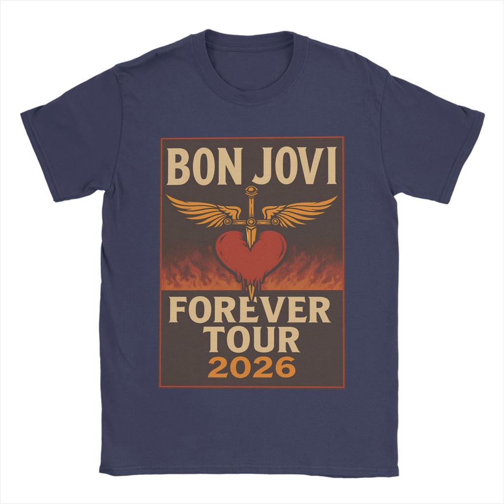 Harajuku T Shirt Summer Bon Jovi Keep The Faith World Tour Cotton Tshirt for Unisex Awesome Wholesale Short Sleeve Tees