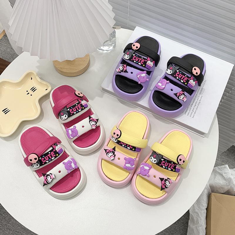 Girls' Cartoon Summer Sandals: Non-Slip, Soft Sole, Indoor/Outdoor, Cute Beach Slippers