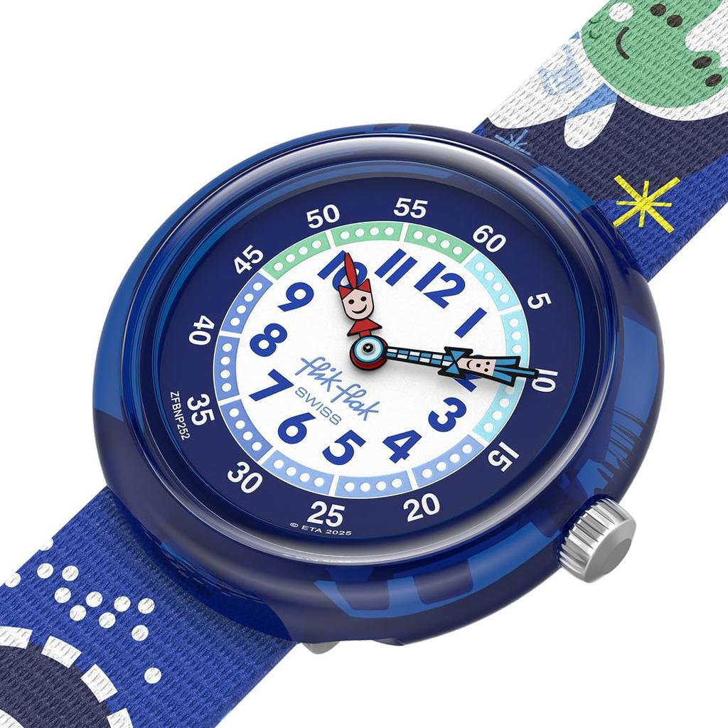 Flik Flak Wristwatch for Croconauts Blue [Flik Flak] Kids' Boys, 31mm, FBNP252,