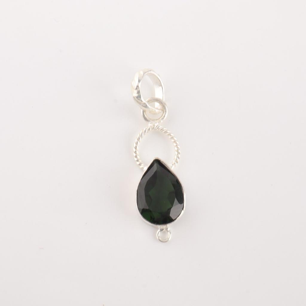 Green Tourmaline Gemstone 925 Sterling Silver Jewelry Pendant For Mother's Day PP-12-39