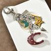 Flower Design Zinc Zinc Alloy Moon Stars Keyring Zinc Zinc Alloy Moon Stars Bags Pendant  Women Accessories