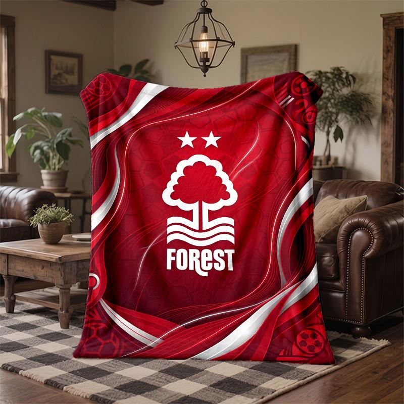 Coperta in Flanella con Stampa Calcio Nottingham Forest Morbida Calda Coperta da Divano Letto per Casa Ufficio Camera da Letto