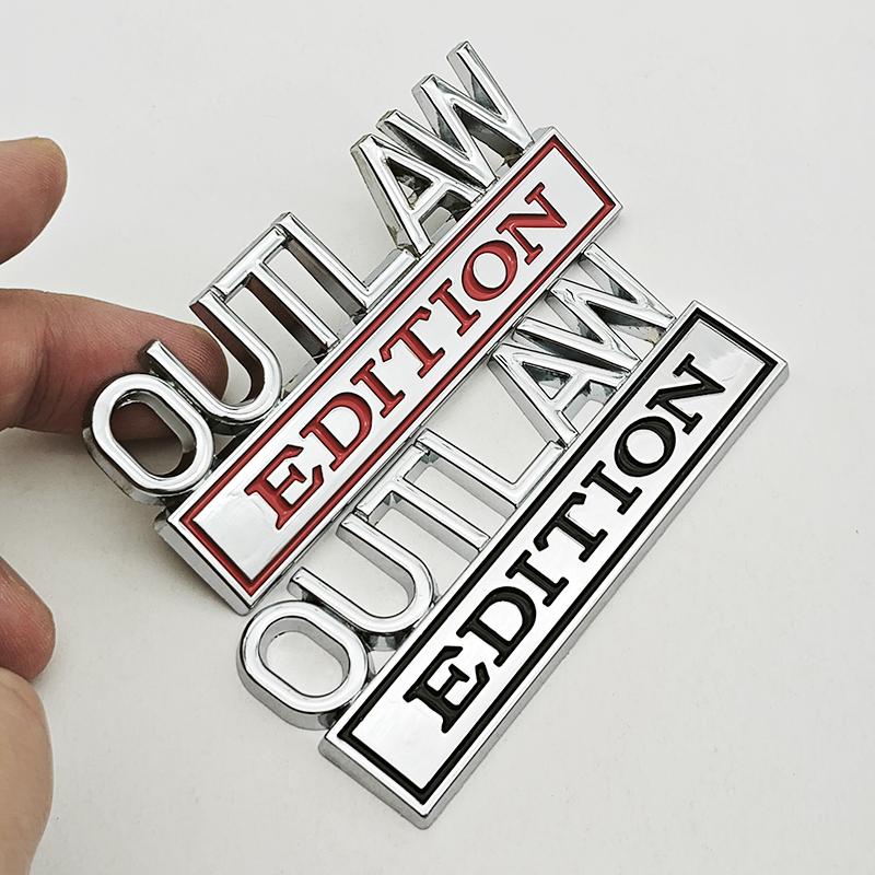 3D Metal OUTLAW EDITION Emblem Sticker Badge Fender Funny Decals Car Truck Replacement Door Decoration for Universal Car SUV