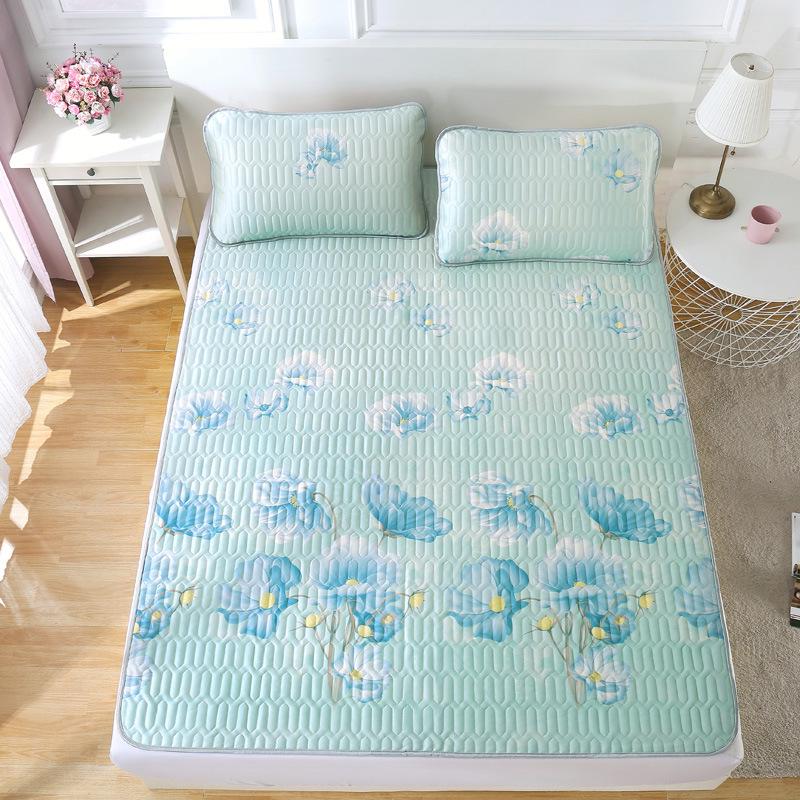 2026 Washable Ice Silk Latex Cool Mat Set - Three-Piece for Student Dorm Single Bed, Summer Softness for Air Conditioning.