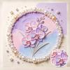 Pearl Painting Kit DIY Purple Orchid Floral Art Home or Office Wall Decoration