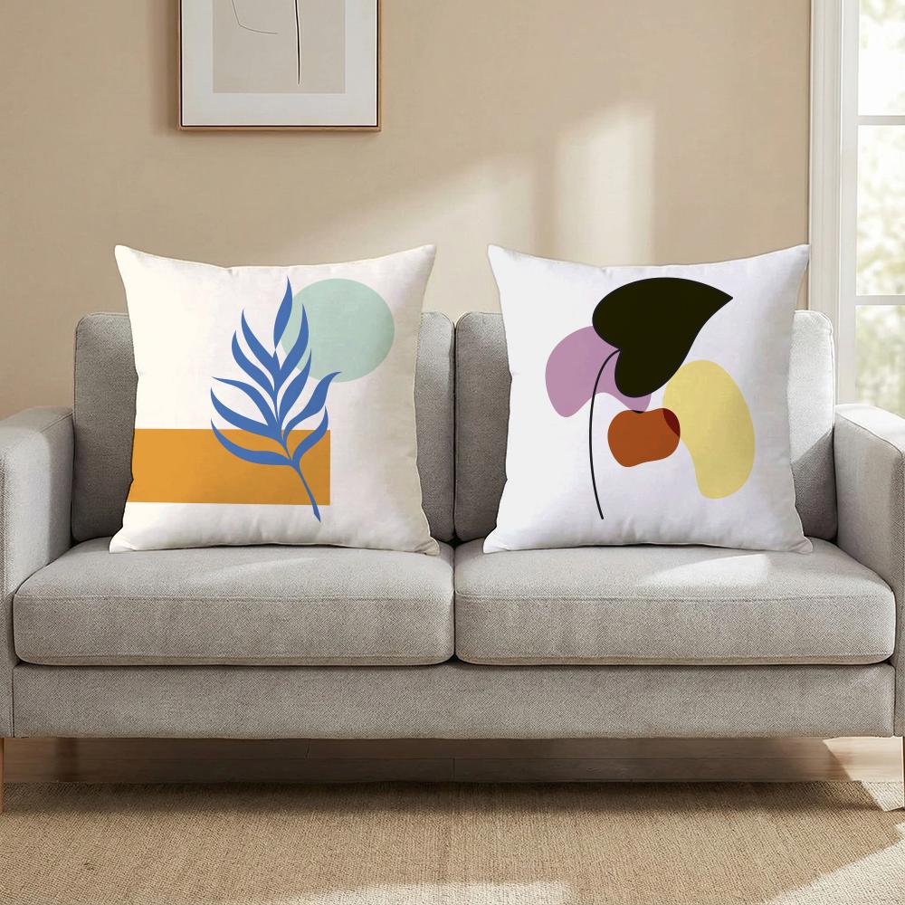 Abstract Simple Geometric Leaf Cushion Cover Multi-Scene Pillow Cover for Home & Car - Reversible, Soft & Durable for Daily Use
