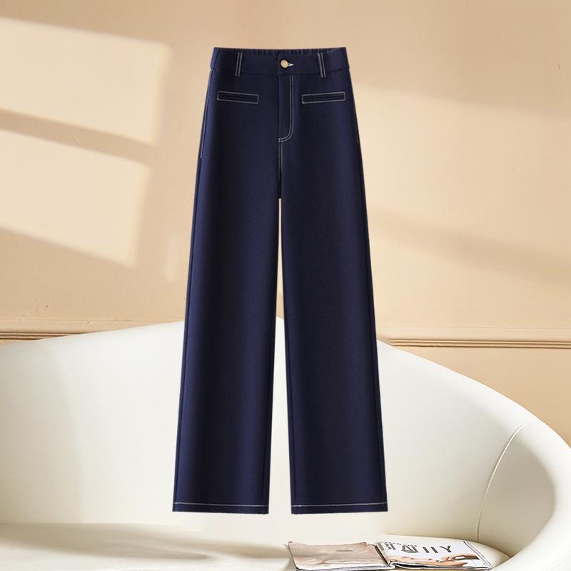 Women s Retro Slimming Wide-Leg Dark Blue Jeans - Spring 2026 Collection 29 синий