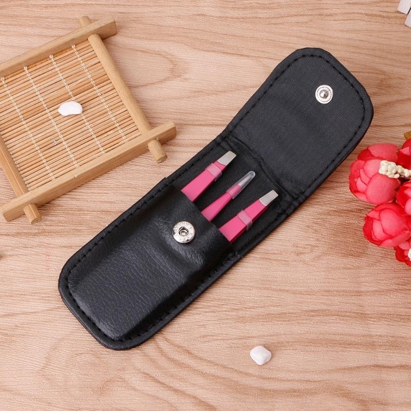 3 Pcs Professional Eyebrow Tweezers Hair Beauty Slanted Stainless Steel Tweezer