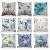 Flower Printing Throw Pillow Covers Vintage Oil Painting Birds Floral Square Cushion Cover Pillowcases for Sofa Home Decor 45cm