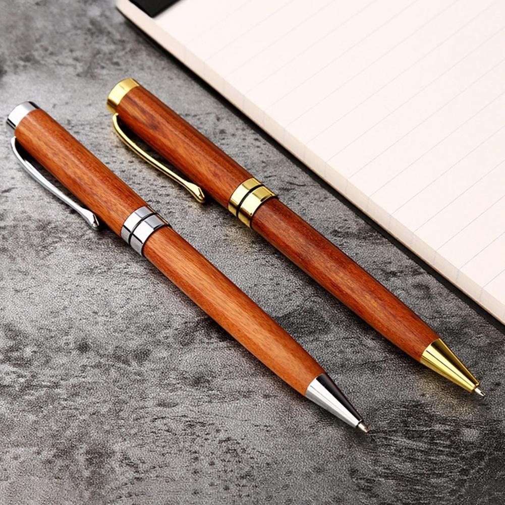 Twist Retractable Roller Ball Pens Wooden Ballpoint Pen Writing Pen for School Office Business