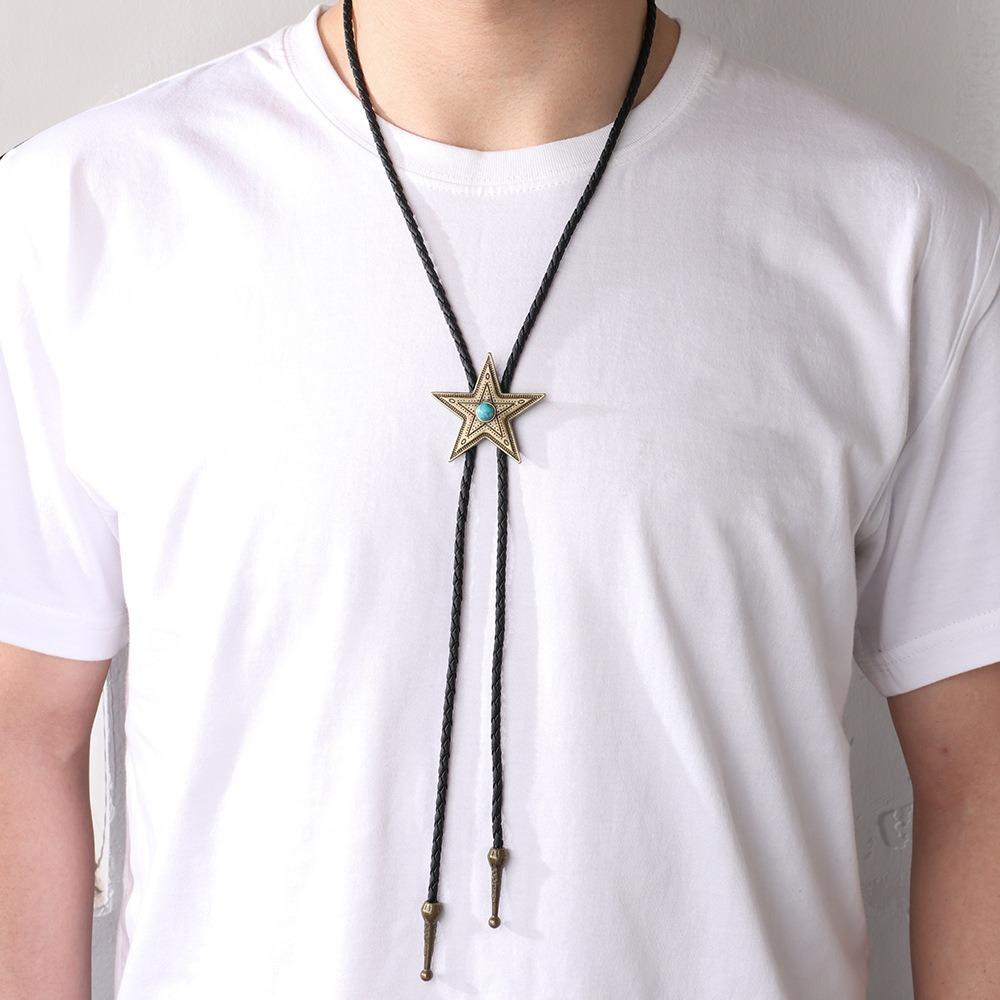 Boho Five-pointed Star Bolo Tie Ethnic Style Bronze Butterfly Choker  Women