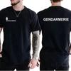 Short Casual Cotton ShirtsFrench Gendarmerie T Shirt Short Sleeve Gendarmerie PSIG T-shirt Man Sweat-absorbent T-shirt Tops Tees