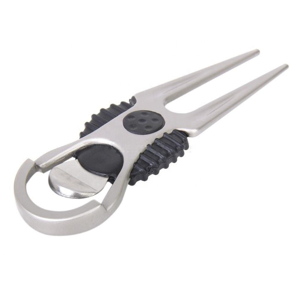 Anti-slip Golf Divot Tool Zinc Zinc Zinc Alloy Golf Ball Marker Fork Golf Tool Golf Divot Repair