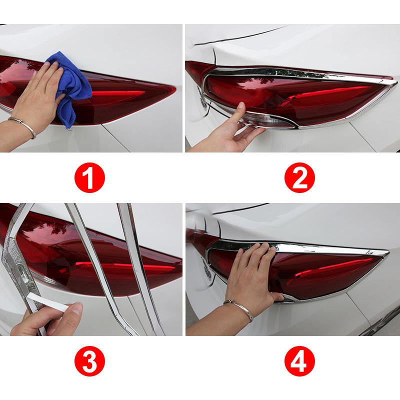 For Jeep Cherokee KL 2014 2015 2016 2017 2018    ABS Car Rear Tail Light Lamp Eyebrow Eyelid Trim Cover