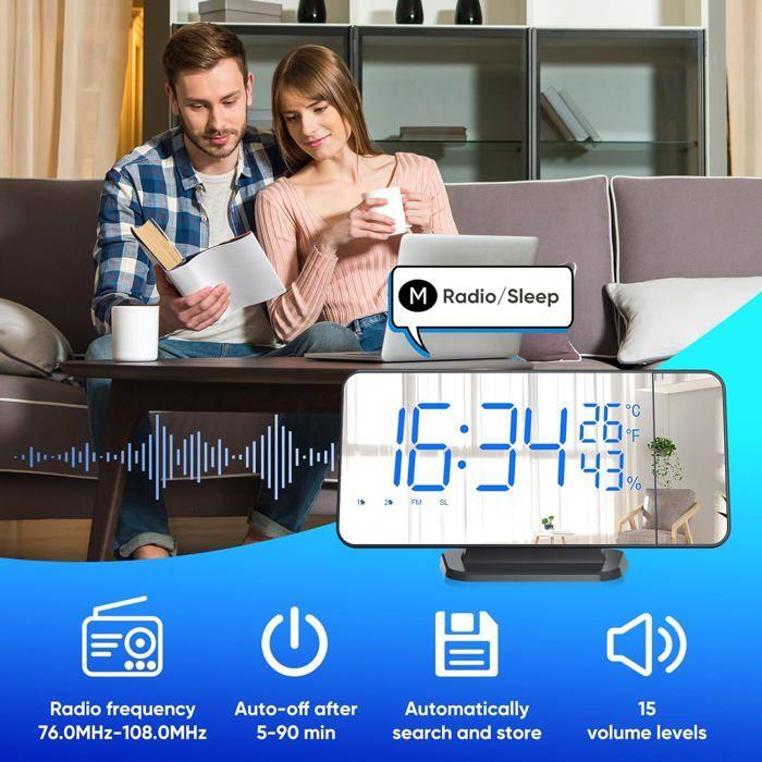 Réveil à Projection - UNDERSCORE - TAKRINK - LED 5,5" - Double Alarme - Radio FM