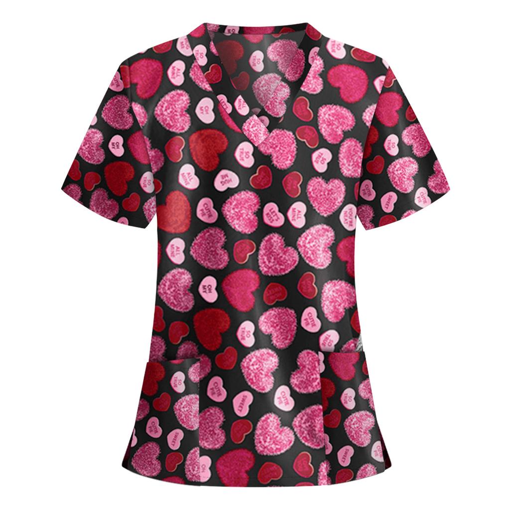 Women Short Sleeve V-neck Tops Working   Blouse