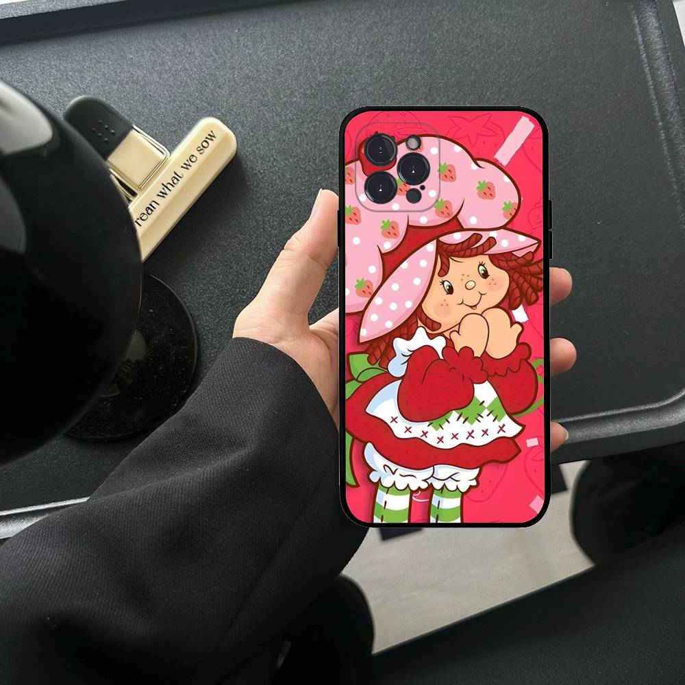 Animated S-Strawberry S-Shortcake TPU Silicone Case For IPhone 11 12 13 14 15 16 17 Pro Max Shockproof Clear Back Cover