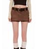 High-Waist Suede A-Line Skort for Women - Slimming, Versatile, Sexy, Autumn/Winter Style