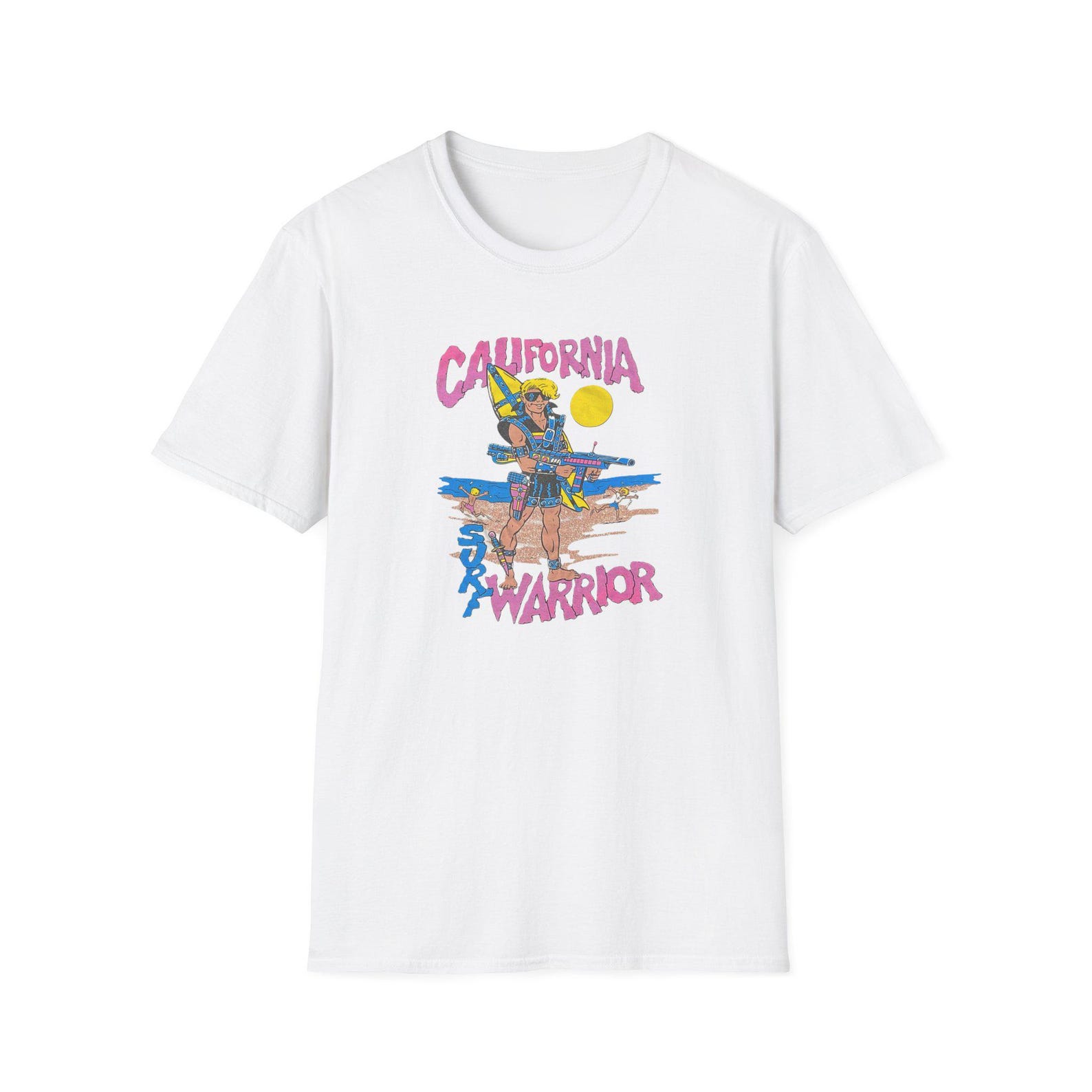 California Surf Warrior shirt - Unisex Softstyle funny 80s California Surf Warrior T shirt CA Surf Warrior inspired shirt L