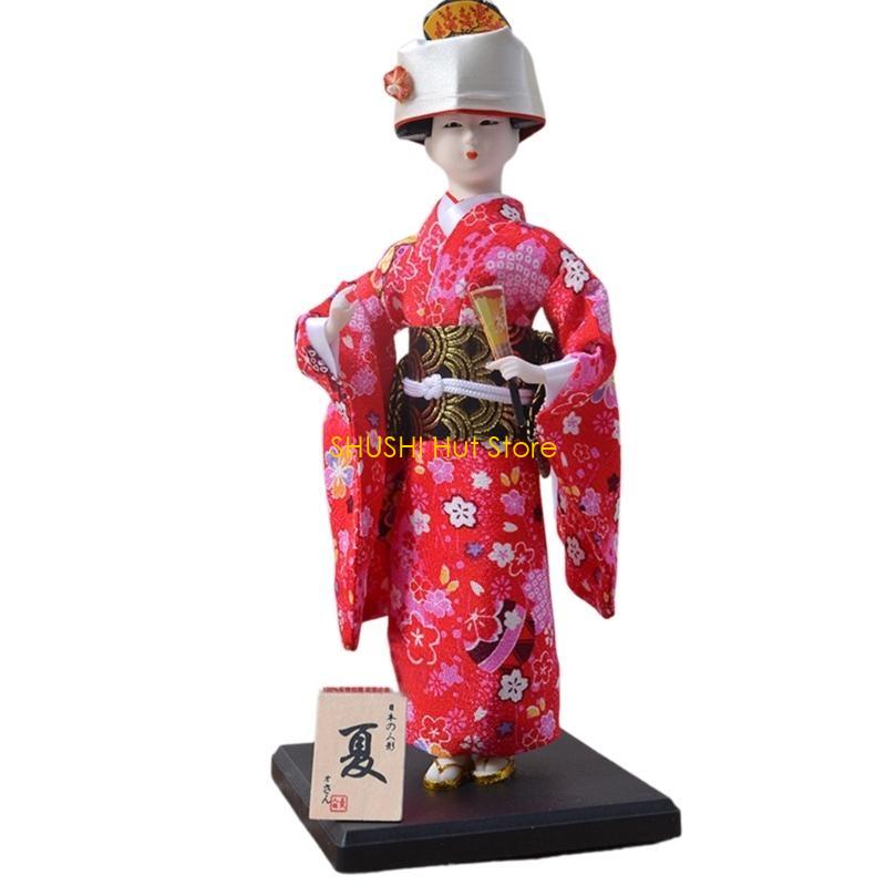 Exquisites 30cm Japanese Kimono Dolls Handcraft Japanese Geisha Dolls Folk for Cultural Enthusiasts Unique Gift Seekers D57B