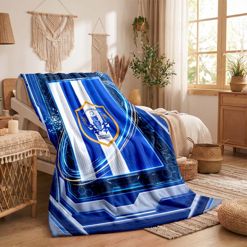 Sheffield Wednesday Football Print Flannel Blanket Soft Warm Sofa Bed Throw Blanket For Home Office Bedroom