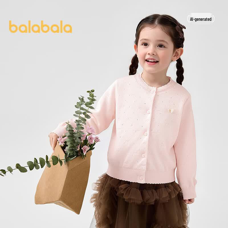 Balabala Girls' Butterfly Knitted Cardigan Sweater