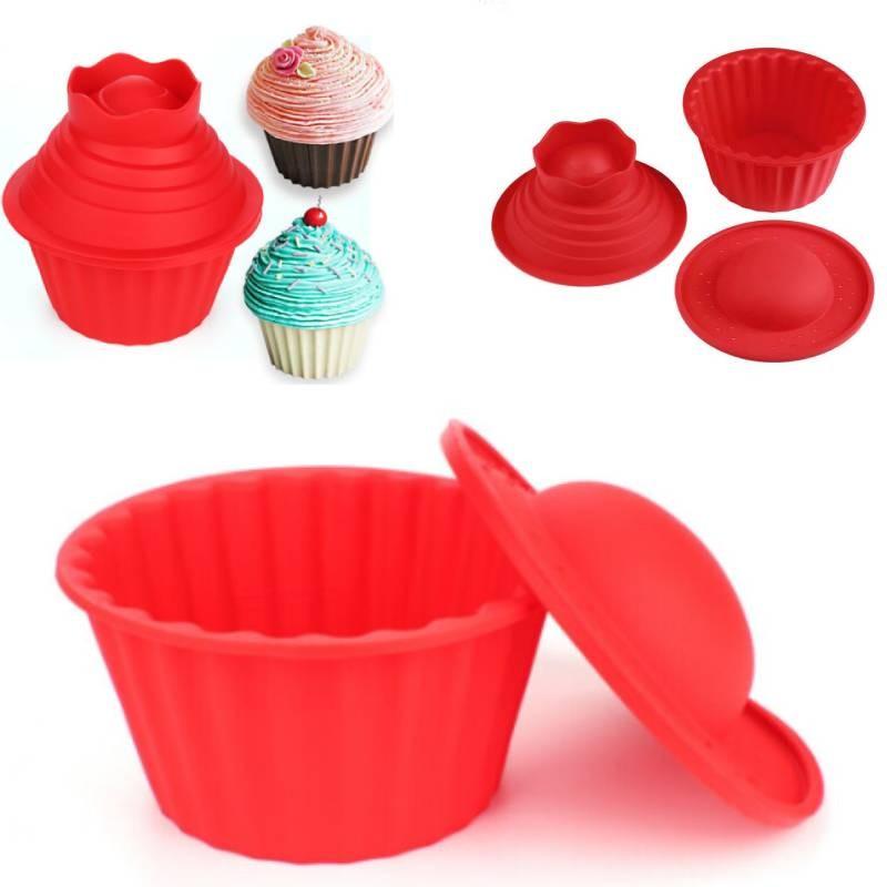 Premium Silicone Big Top Cupcake Mold For Irregular Muffin And Mousse Cakes