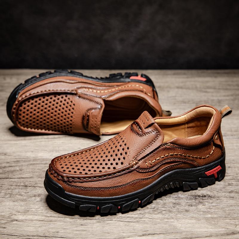 Popular men's shoes 48 men's casual shoes soft-soled overshoes spring new driving leather shoes
