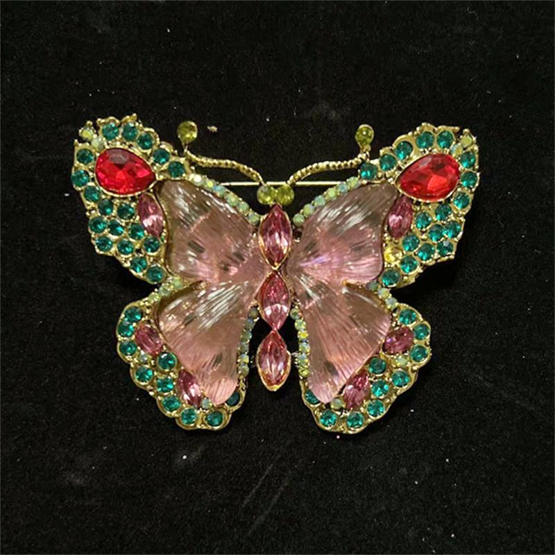 SKEDS Vintage Baroque Style Women Girls Heavy Industry Crystal Castle Tassel Brooch Badges Retro Classic Lady Suit Coat Pin Gift