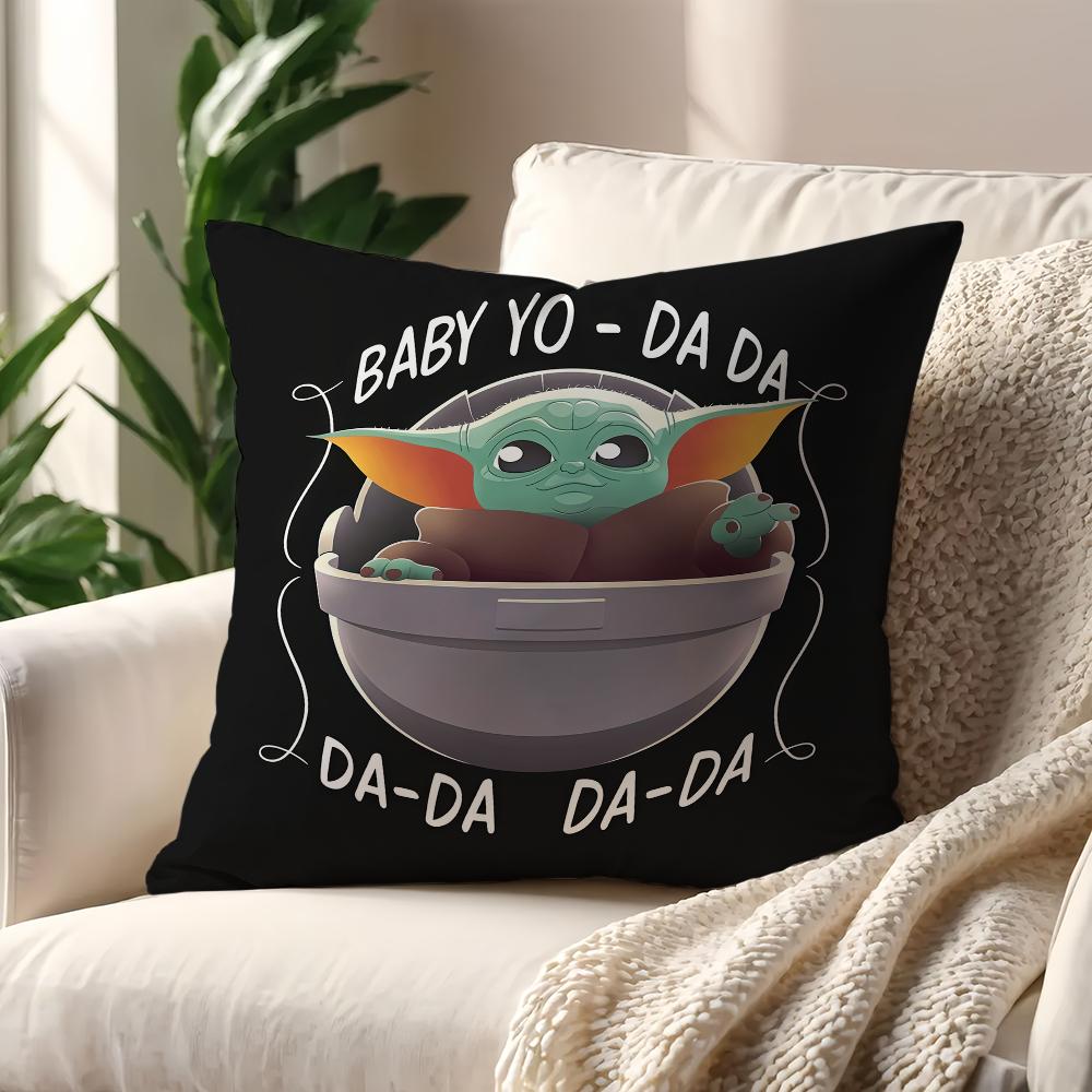 S-Star Wars-S G-Grogu Baby Yoda Kawaii cushion cover For Pillow Printing Sofa Decoration Home Car Room Office Nordic Simplicity