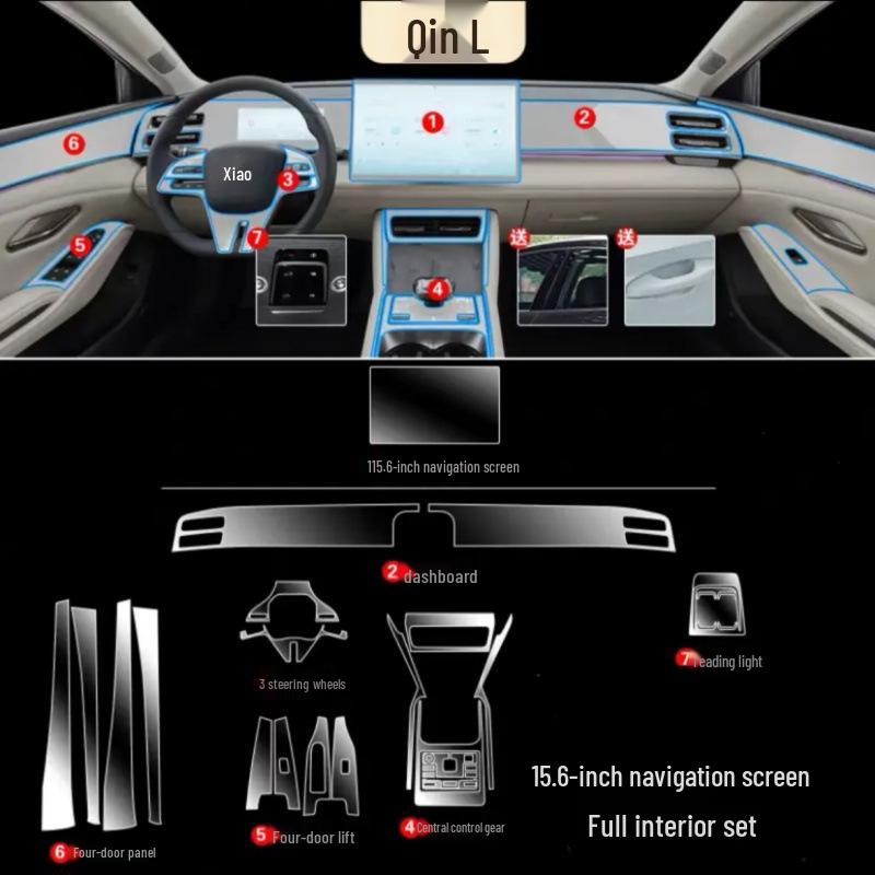 BYD Qin L-Dmi Dashboard & Screen Protective Film for Interior Modification