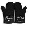 Couples Apron Set Lovely Pattern Adjustable Ties Resistant Kitchen Wear Wedding Anniversary Gift Set Apron with Gloves